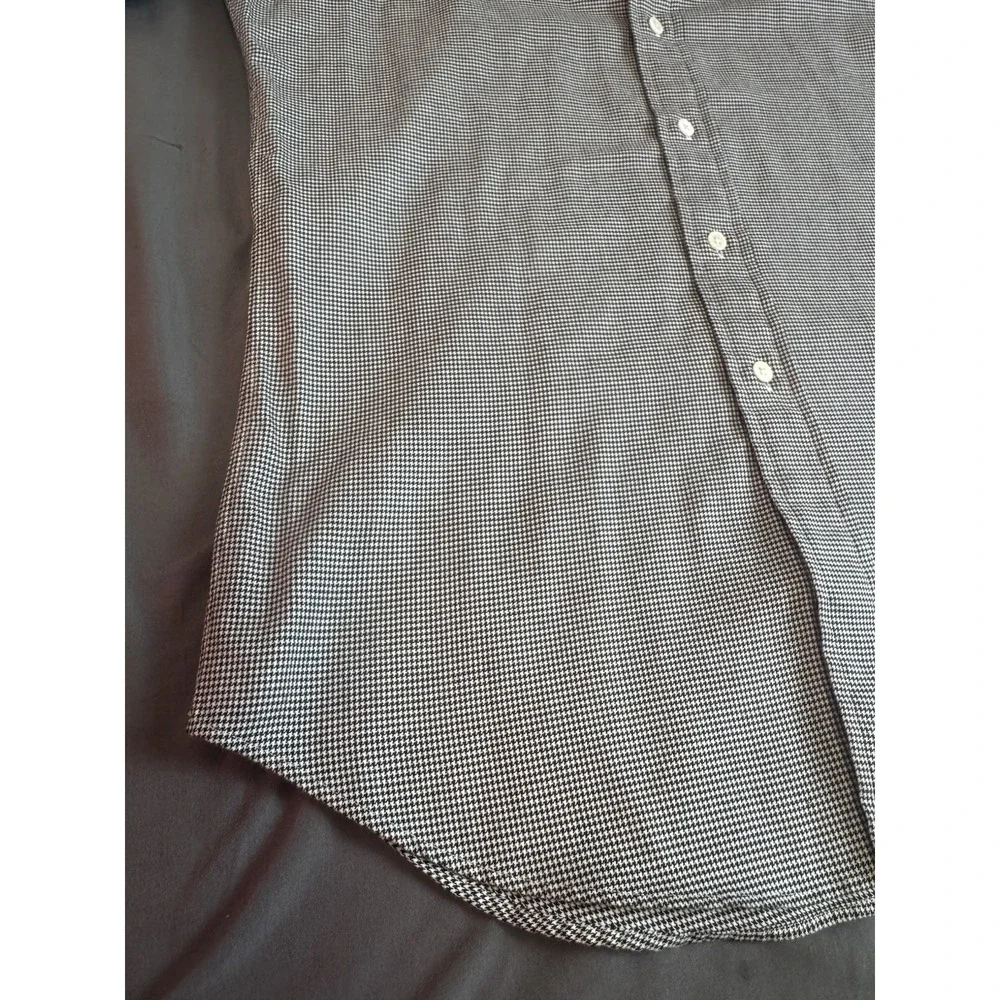 Polo Ralph Lauren Curham Classic Fit Men's Small Black‎ White Houndstooth L/S